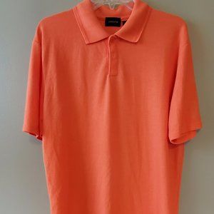 Claiborne Orange Golf Shirt Soft Waffle Pattern